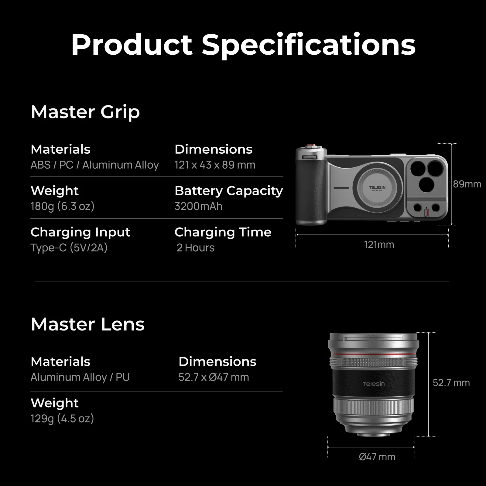 Telesin Master Portrait Grip Kit for iPhone 17 Pro Max + Master Lens