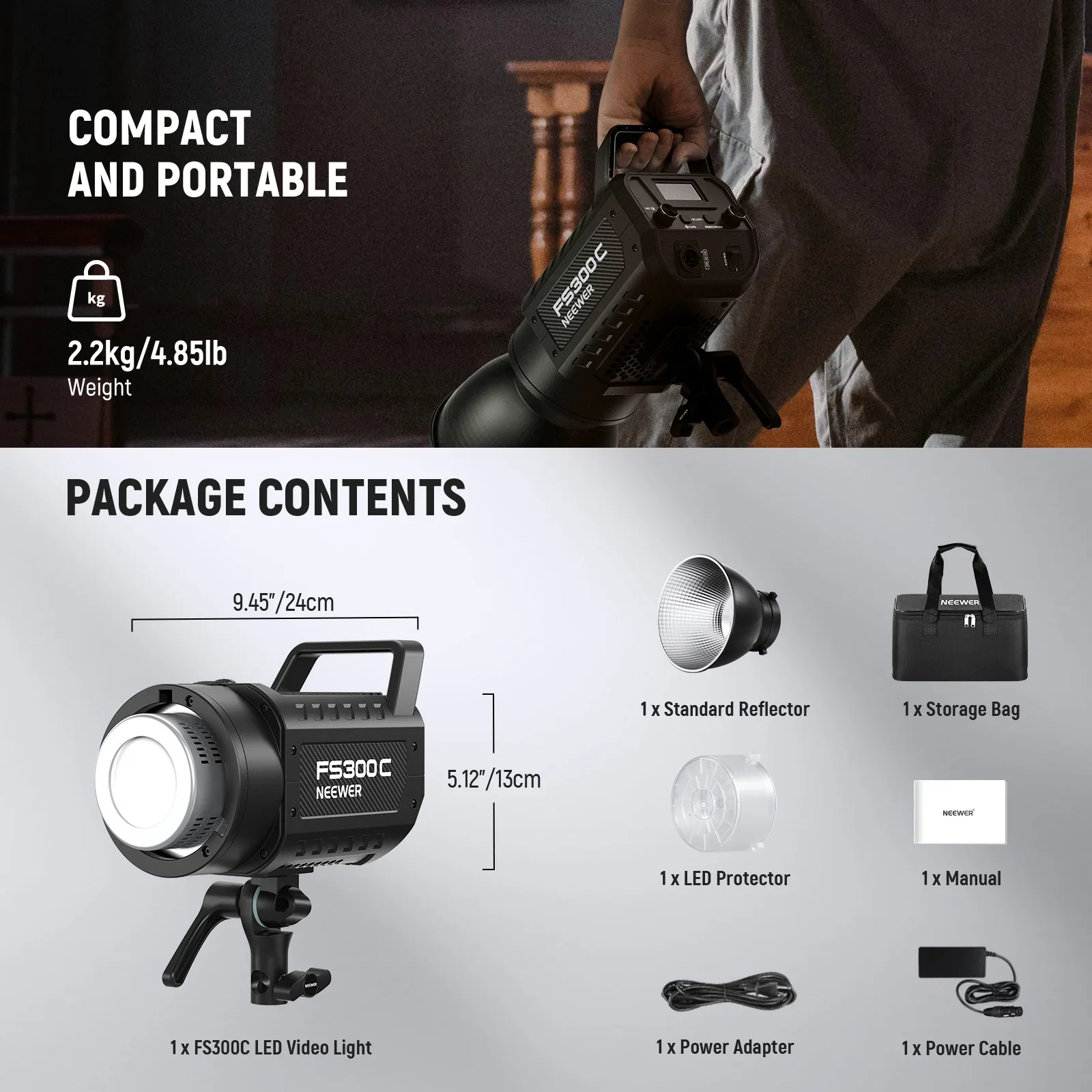 NEEWER FS300C 300W RGB LED Video Light