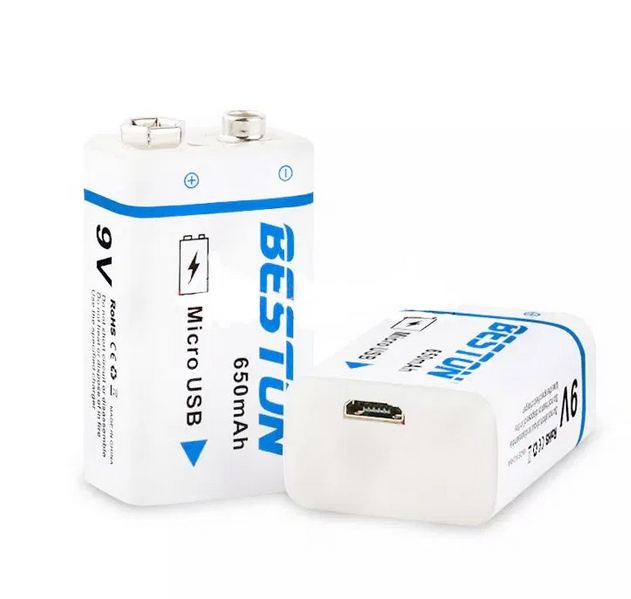 BESTON 9V LI-ION 650mAh BATTERY WITH MICRO USB