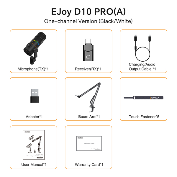 Comica EJoy D10 Pro RGB Wireless/USB-C Mic (A)
