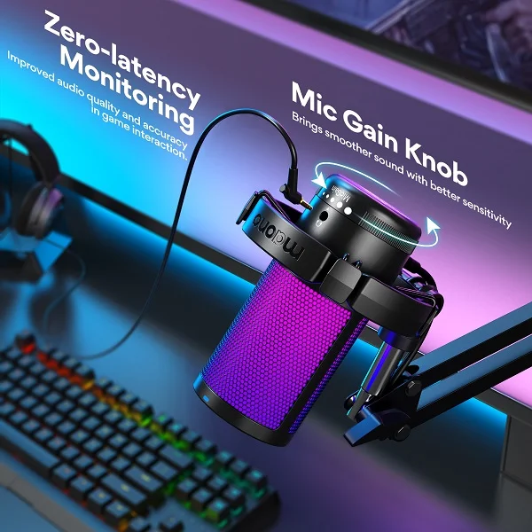 DGM20S Gamerwave Condenser USB Gaming RGB Microphone