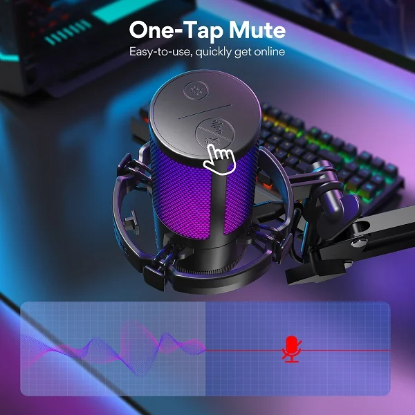 DGM20S Gamerwave Condenser USB Gaming RGB Microphone