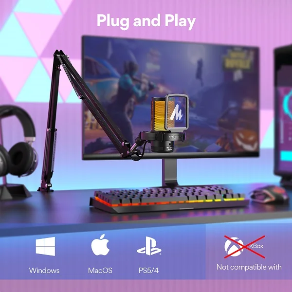 DGM20S Gamerwave Condenser USB Gaming RGB Microphone