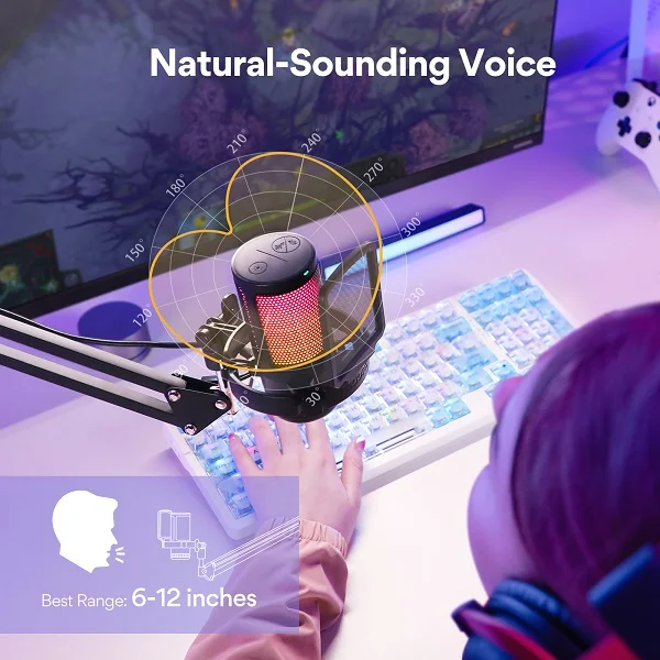 DGM20S Gamerwave Condenser USB Gaming RGB Microphone