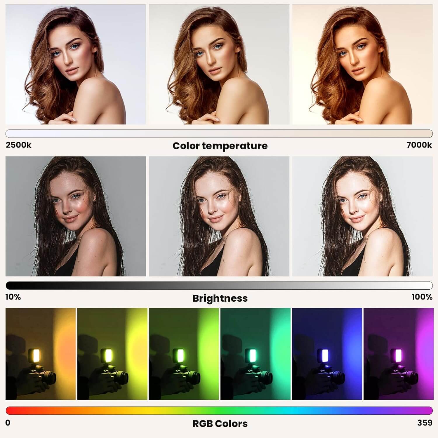 T2 RGB LED video Light