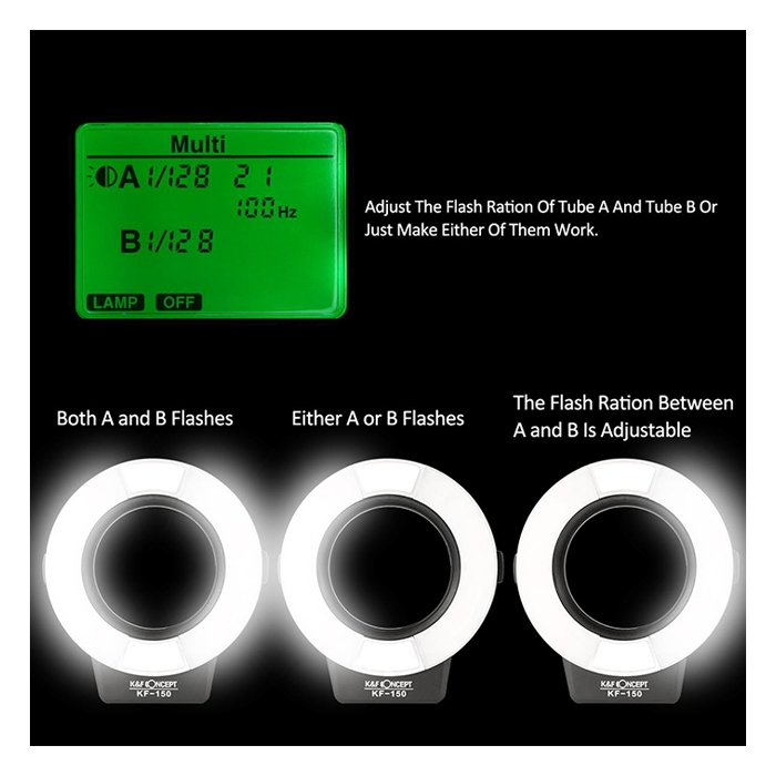 K&F KF150 TTL Marco Ring Flash for Canon