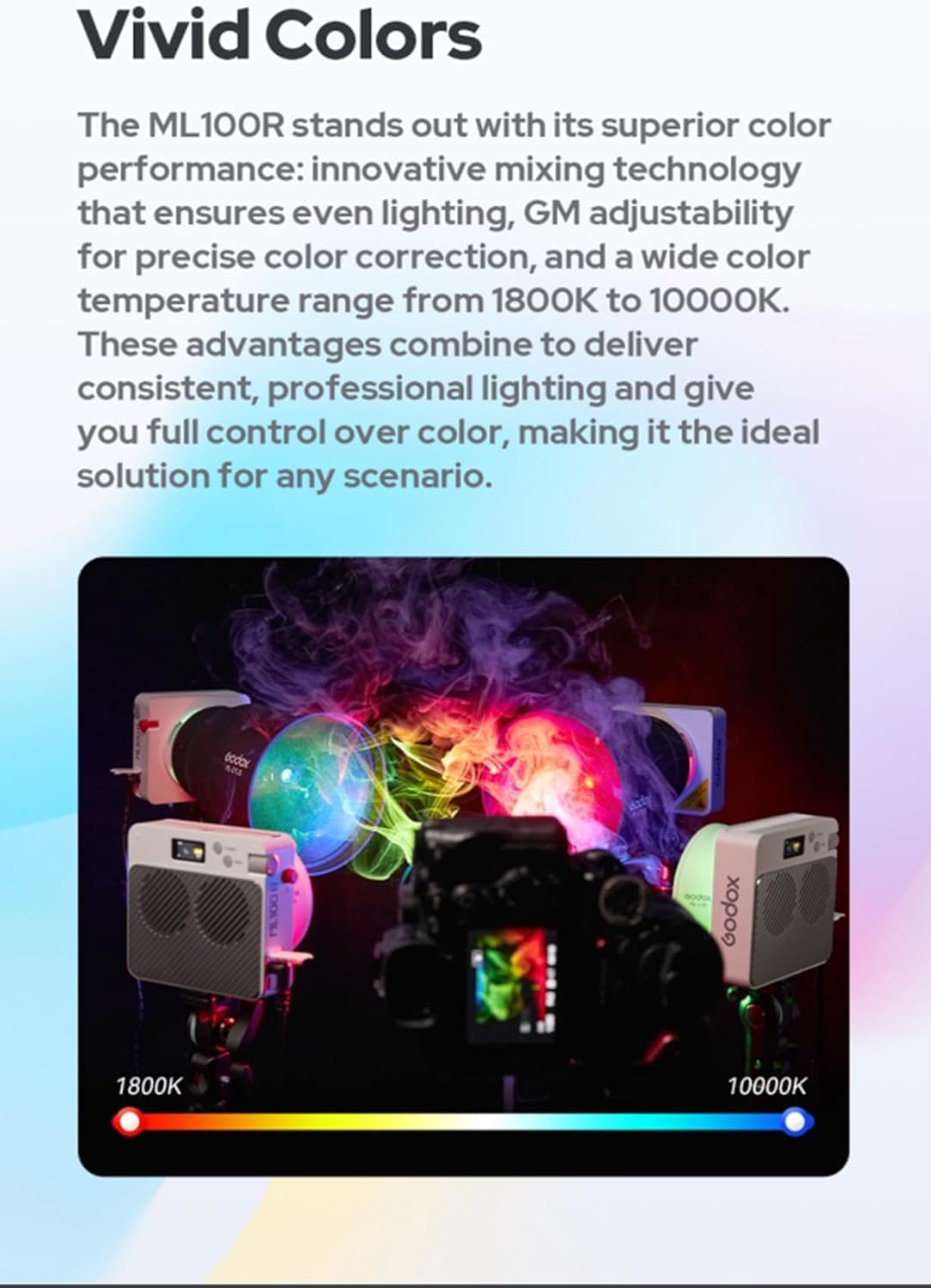 Godox ML100R RGB Portable LED Light 3 Kit