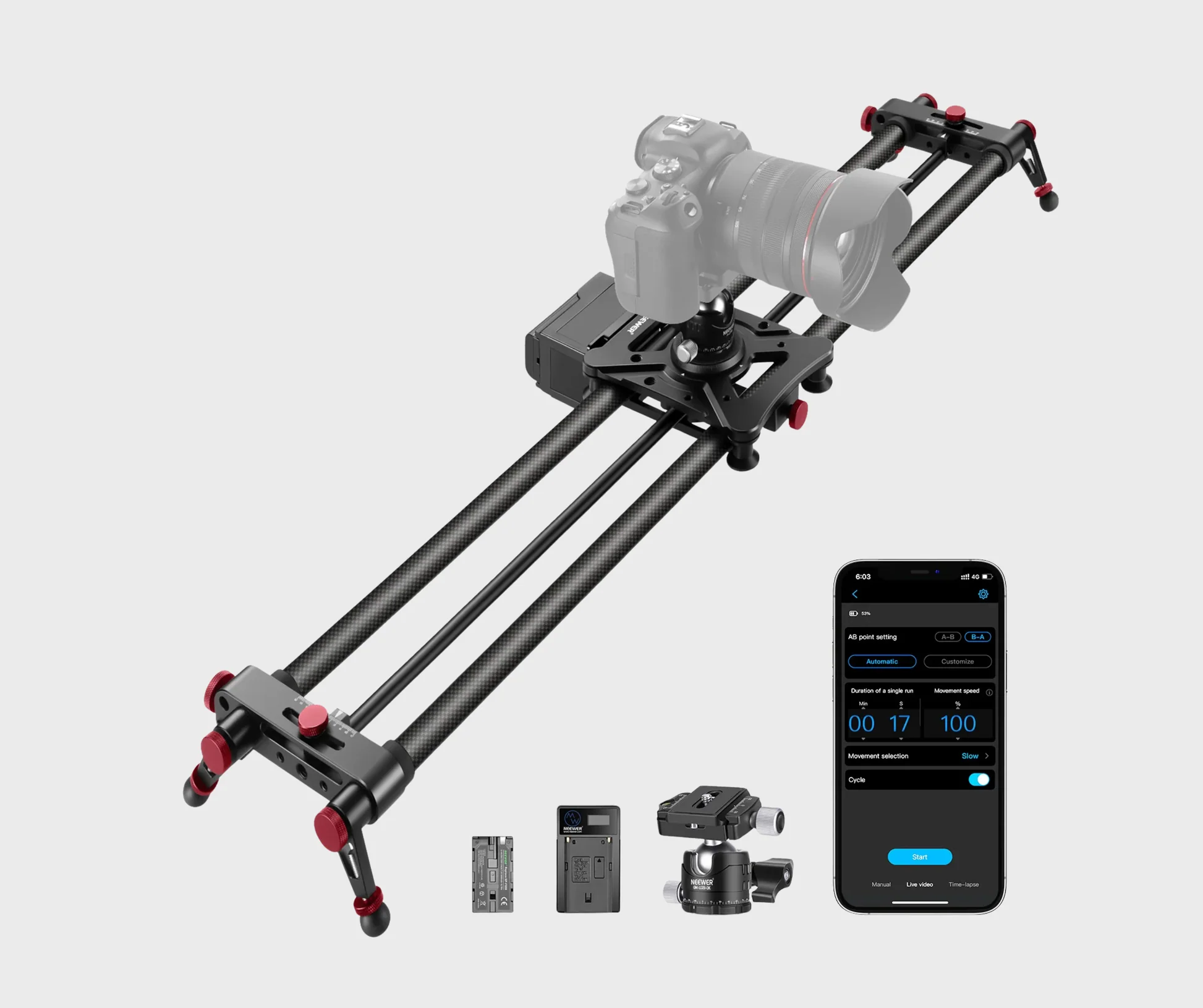 NEEWER ER1 Motorized Carbon Fiber Camera Slider
