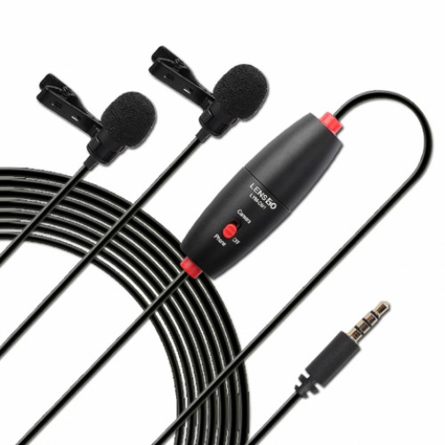 LENSGO LYM-DM1 DOUBLE DUAL OMNIDIRECTIONAL LAPEL MICROPHONE