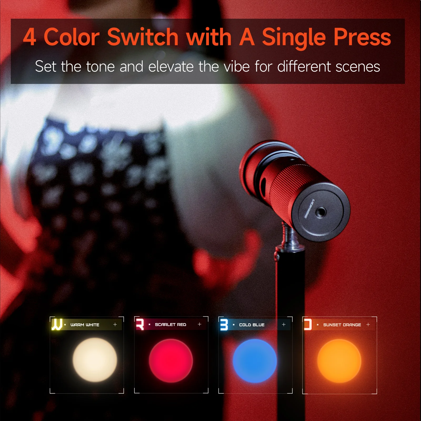 PHOTOOLEX Magnetic Gobos Four Colors Photography Spotlight 10w Upgrade Set