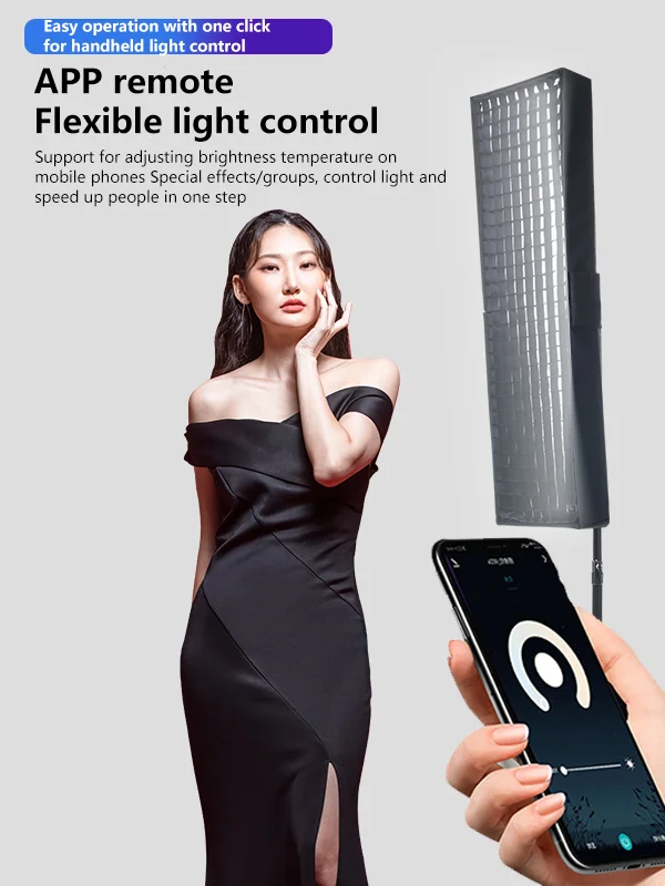ZSYB JB-200bi 200W Foldable Rollable Cloth LED Video Light 2700k-6500k 8500Lux Fill light with APP Control for Photography