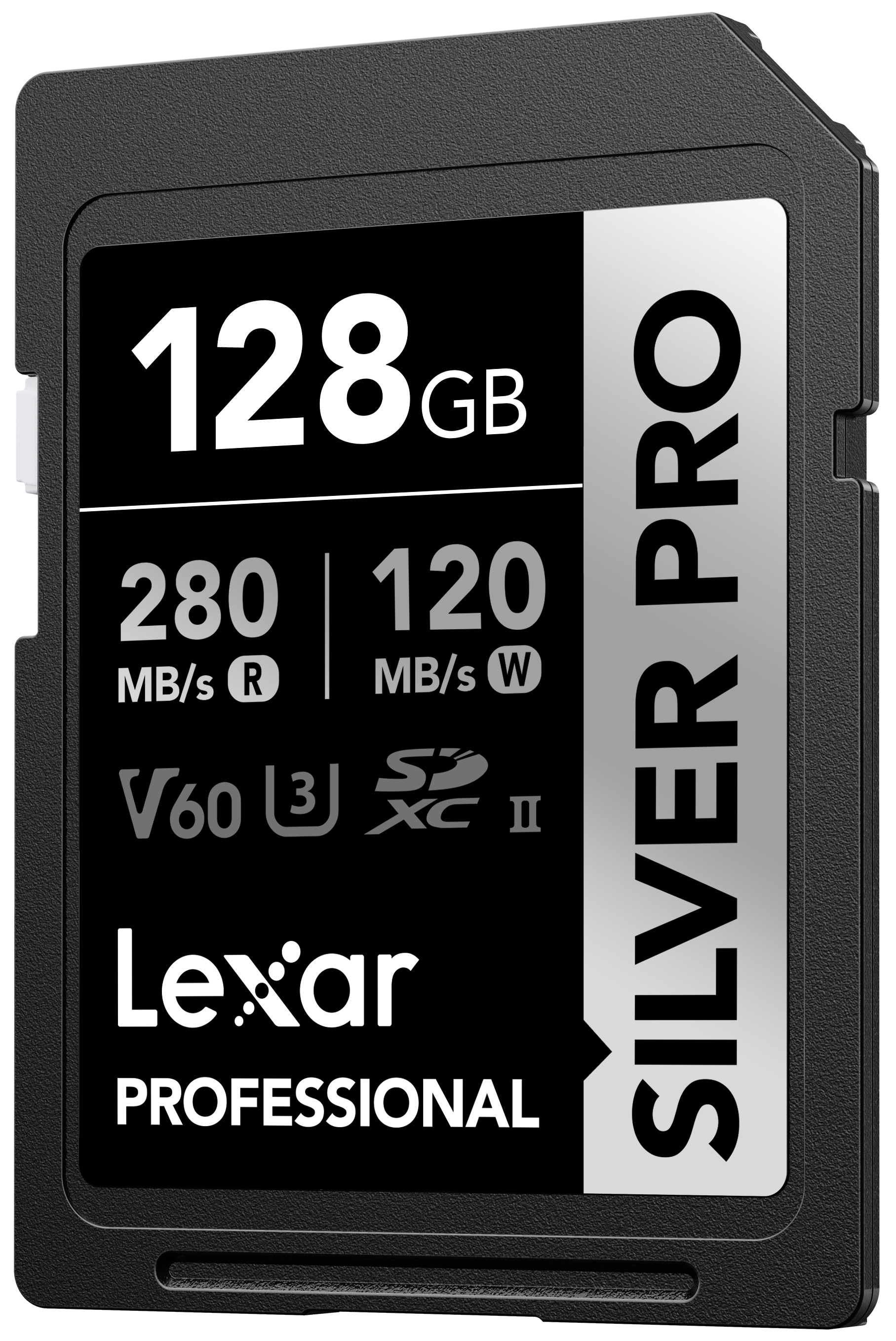 بطاقة Lexar 128 جيجابايت 280 ميجابايت/ثانية احترافية SILVER PRO SDXC™ UHS-II
