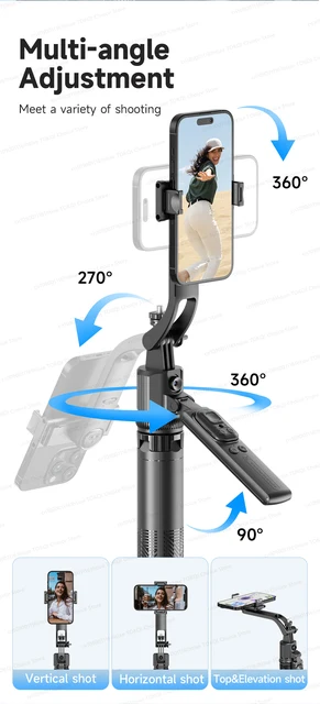 C17 Selfie Stick Tripod Phone Stand AI Follow 360° Auto Rotate for Phones Shoot Vlog with Extension Rod Bluetooth Remote Control