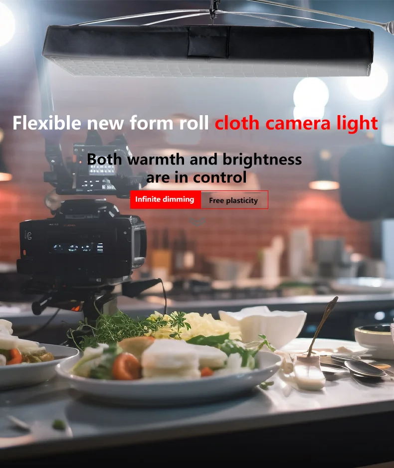 ZSYB JB-200bi 200W Foldable Rollable Cloth LED Video Light 2700k-6500k 8500Lux Fill light with APP Control for Photography
