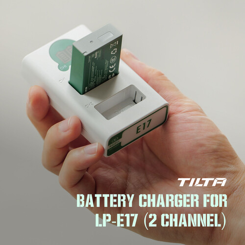 Tilta LP-E17 Kit with 2 Batteries and 2-Bay USB Charger (Forest Green) TBC-E17-A-FG Tilta LP-E17 Kit with 2 Batteries and 2-Bay USB Charger (Forest Green) TBC-E17-A-FG