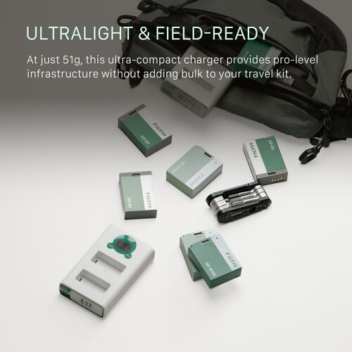 Tilta LP-E17 Kit with 2 Batteries and 2-Bay USB Charger (Forest Green) TBC-E17-A-FG Tilta LP-E17 Kit with 2 Batteries and 2-Bay USB Charger (Forest Green) TBC-E17-A-FG
