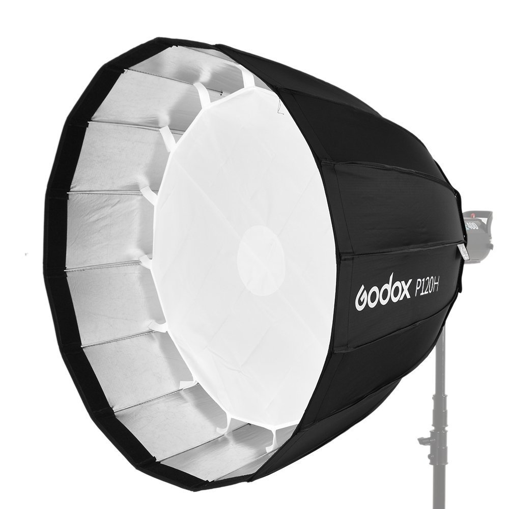 Godox P120H 120cm Deep Parabolic Soft Box with Bowens Mount Adapter Ring for Aperture