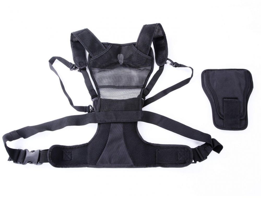 Micnova MQ-MSP01 Multi Camera Carrying Chest Harness System Vest with Side Holster for Canon Nikon Sony DSLR Cameras