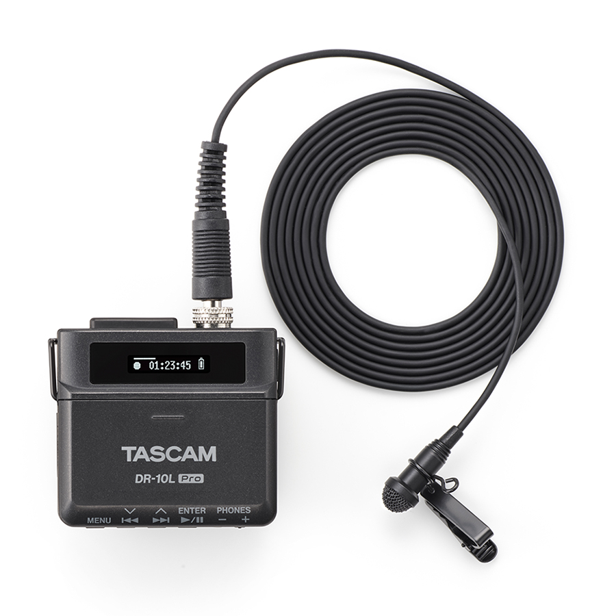 Tascam DR-10L Pro Ultra-Compact 32-bit Float Audio Field Recorder With Lavalier Mic