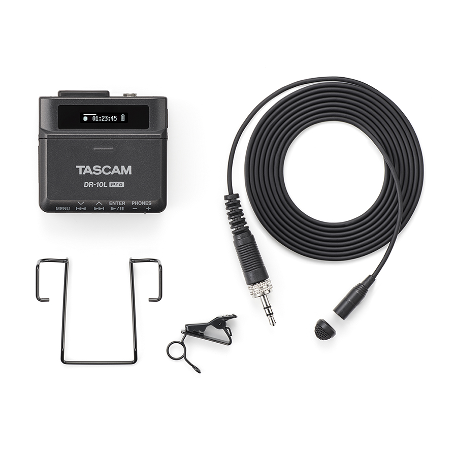 Tascam DR-10L Pro Ultra-Compact 32-bit Float Audio Field Recorder With Lavalier Mic