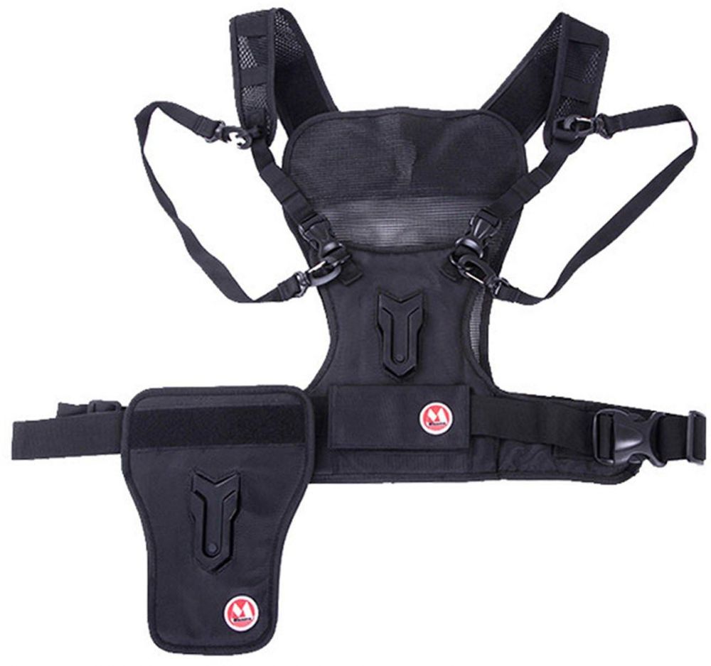 Micnova MQ-MSP01 Multi Camera Carrying Chest Harness System Vest with Side Holster for Canon Nikon Sony DSLR Cameras
