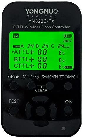 YONGNUO YN622C-KIT Wireless E-TTL Flash Trigger Kit with LED Screen for Canon including 1X YN622C-TX Controller and 1X YN622 C Transceiver