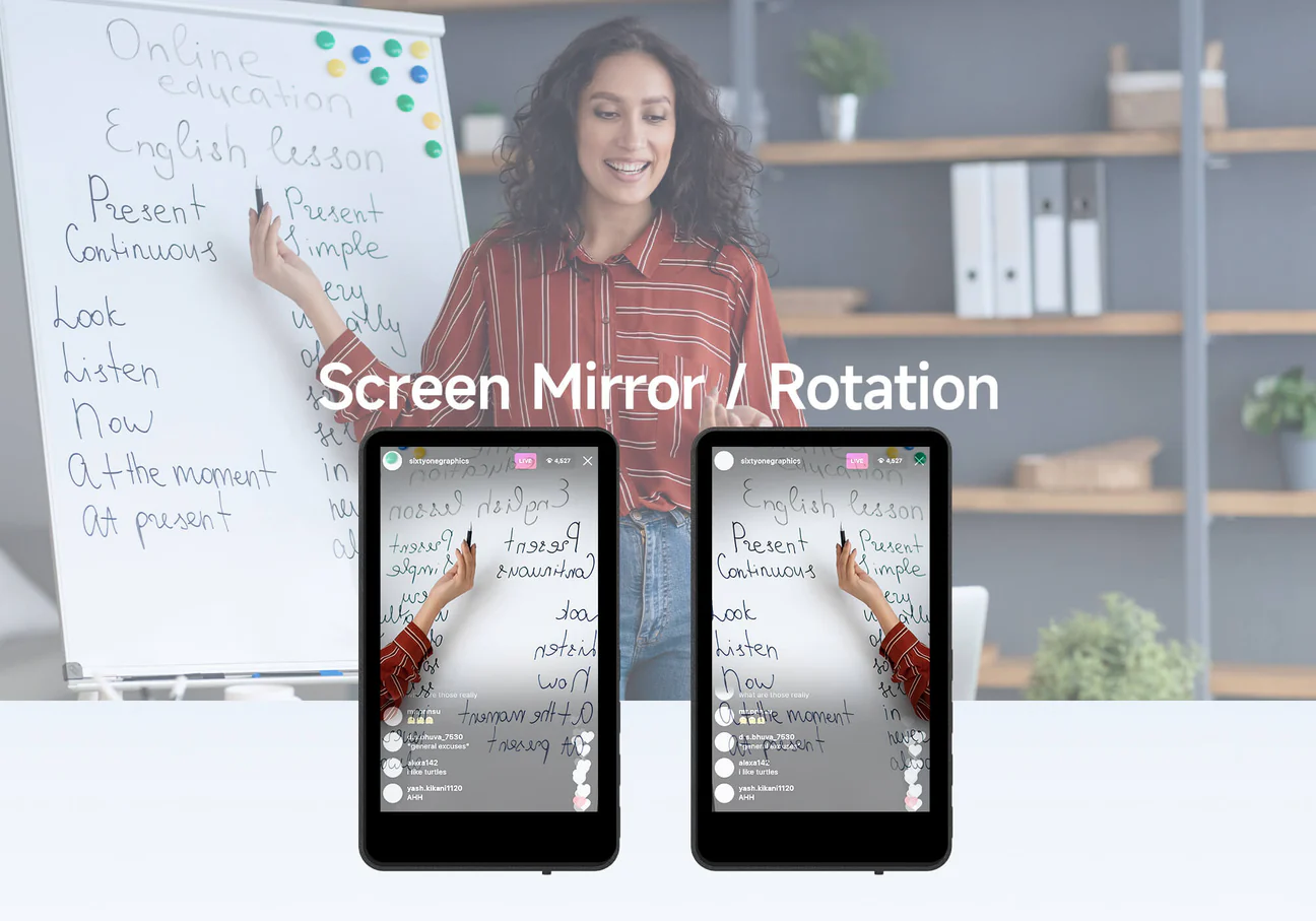 SYNCO XView M4 Selfie Monitor Screen for Phone Vlogging, Mirroring Connection, MagSafe Install, 10m Wireless Control "Pink"
