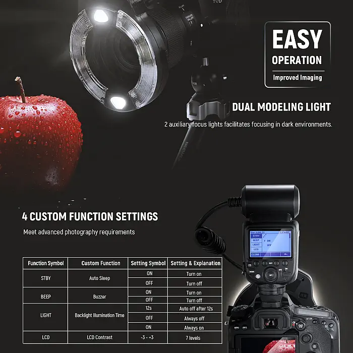 Neewer RF1 Macro Ring Flash For Canon