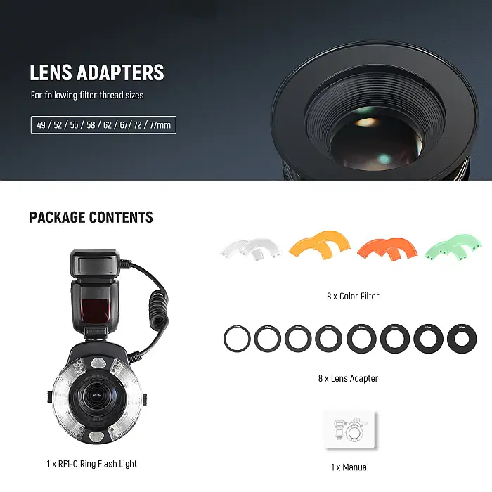 Neewer RF1 Macro Ring Flash For Canon