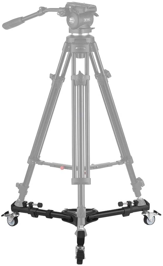 Weifeng WT-700 Professional 3-Wheel Pulley Tripod Dolly Universal Folding Camera Tripod Dolly
