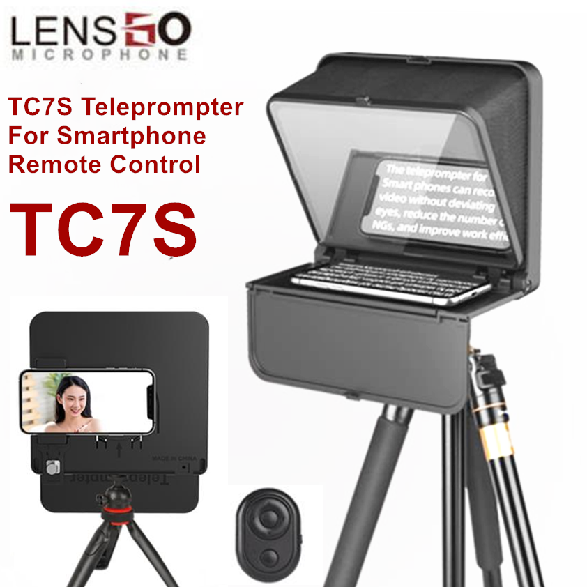 LENSGO TC7S Mini Inscriber Video Remote Teleprompter for Smartphone Tablet Live
