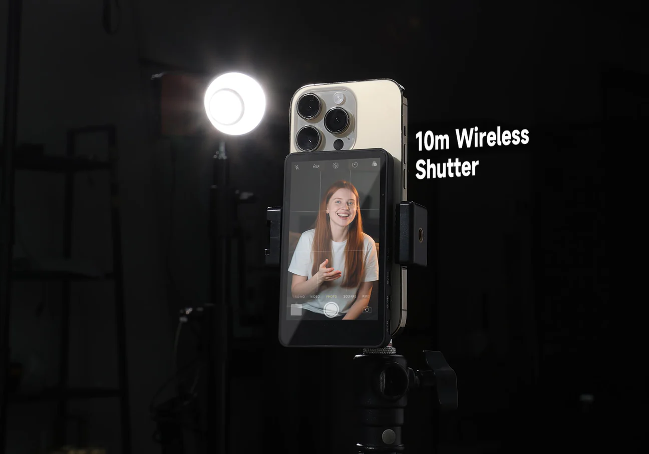 SYNCO XView M4 Selfie Monitor Screen for Phone Vlogging, Mirroring Connection, MagSafe Install, 10m Wireless Control "Pink"