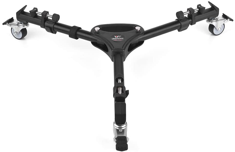 Weifeng WT-700 Professional 3-Wheel Pulley Tripod Dolly Universal Folding Camera Tripod Dolly