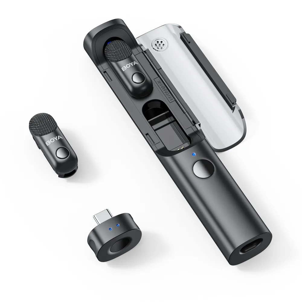 BOYA Magic 2-Person Wireless Microphone System {USB-C} 1to2 + Charging Case