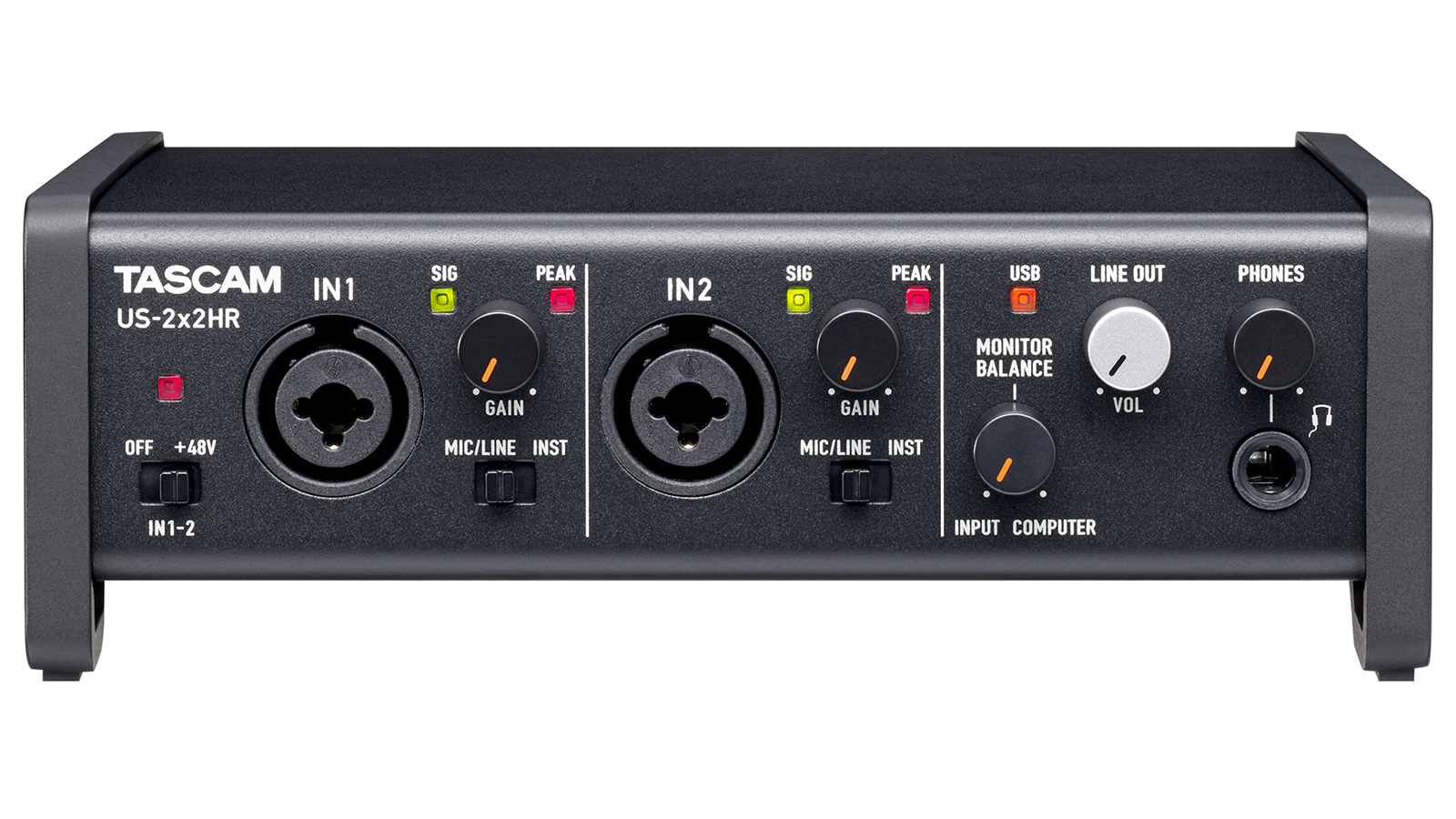 Tascam US-2x2HR 2-IN/2-OUT High Resolution USB Audio/MIDI Interface