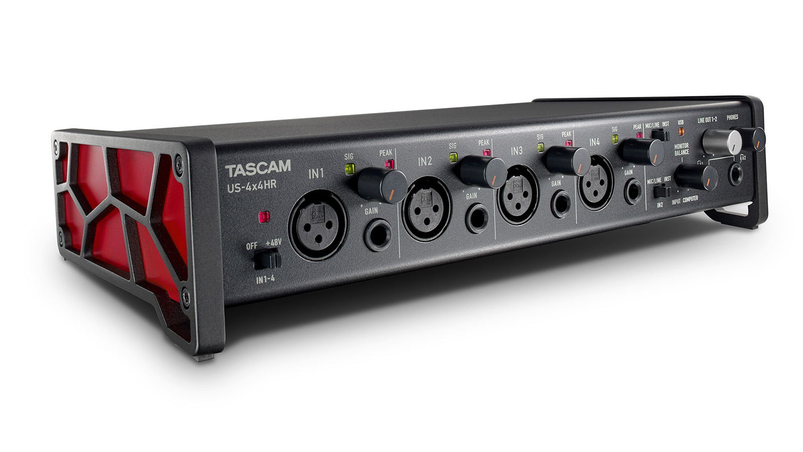 Tascam US-4x4HR 4-IN/4-OUT High-Resolution USB Audio/MIDI Interface