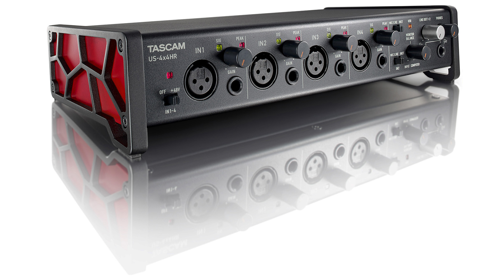 Tascam US-4x4HR 4-IN/4-OUT High-Resolution USB Audio/MIDI Interface