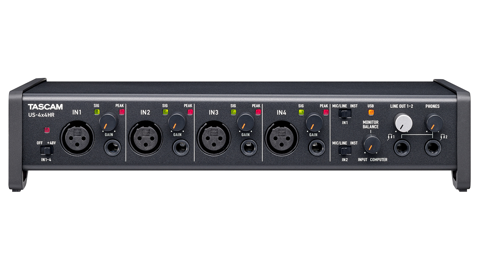 Tascam US-4x4HR 4-IN/4-OUT High-Resolution USB Audio/MIDI Interface