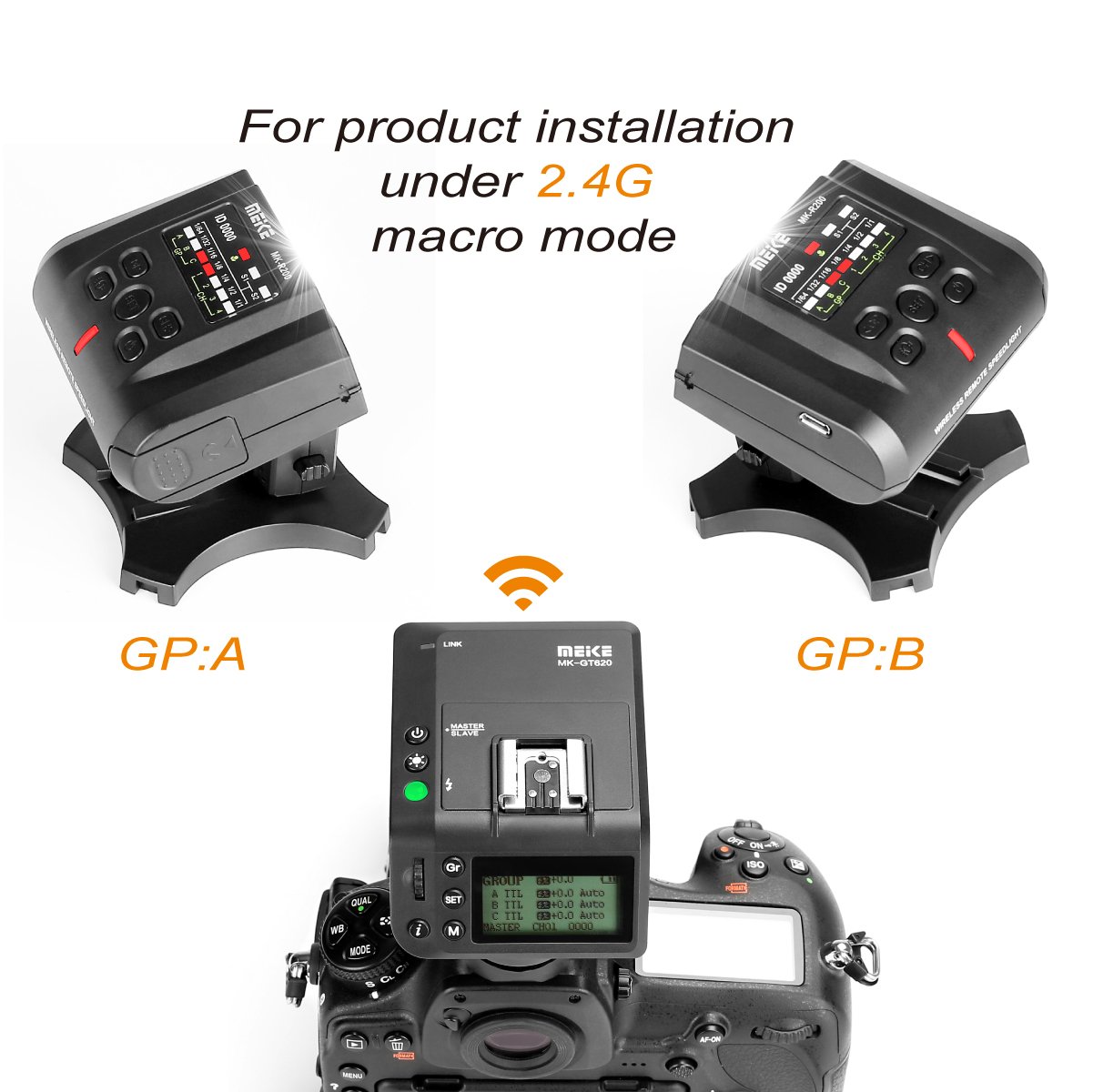 Meike MK-MT24 2.4G Wireless Close-Up Speedlight Macro Twin Lite Flash Nikon