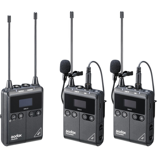 Godox WMicS1 Kit 2 Two-Person Camera-Mount Wireless Omni Lavalier Microphone