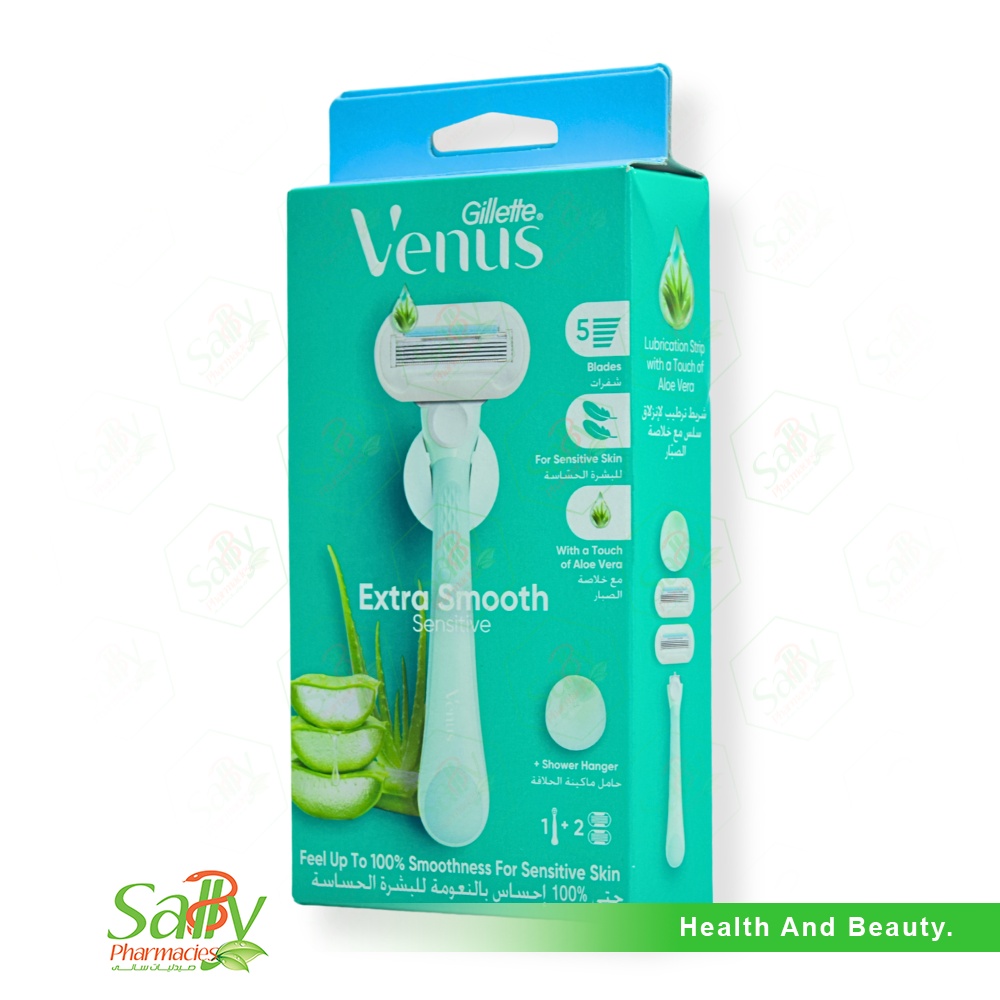 Gillette Venus Deluxe Smooth Sensitive Razor 5 Blades 1 Handle + 2 Refills
