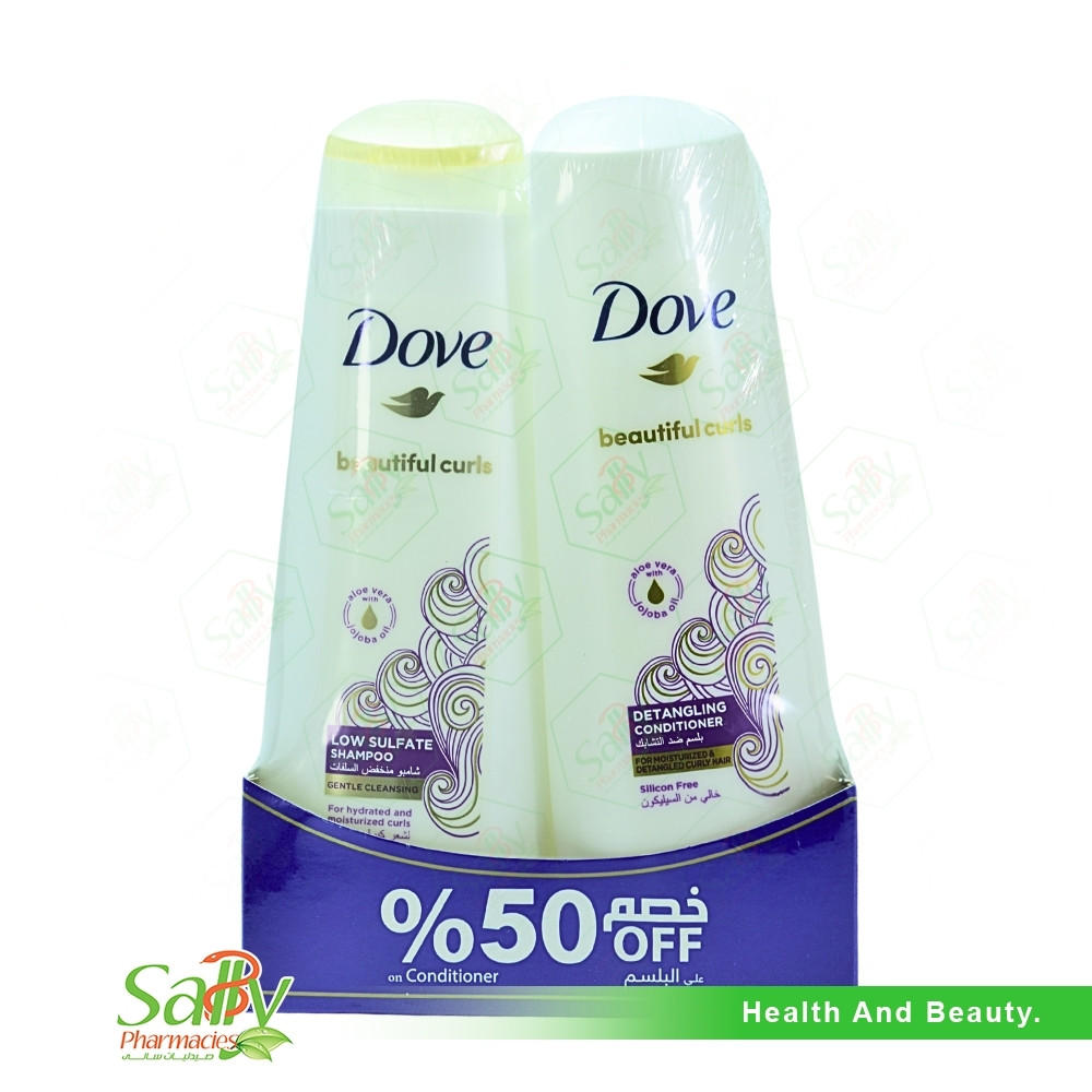 Dove Beautiful Curls (Low Sulfate Shampoo 350 ml + Detangling Conditioner  350 ml)