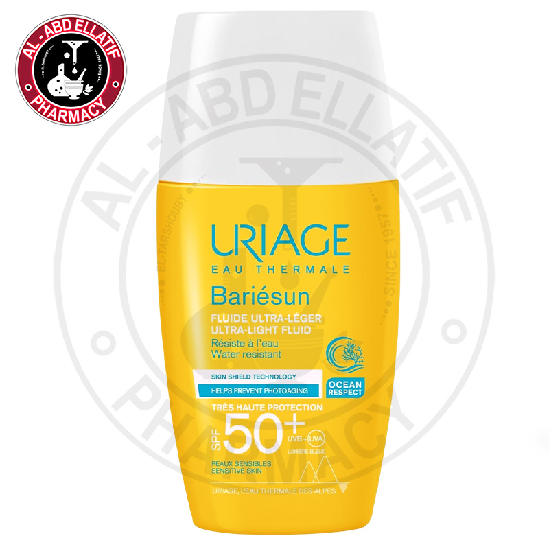Uriage Bariésun Ultraleichtes Fluid LSF50+ – Mit Vitamin E, Für Empfindliche Haut, Wasserfest, 30 Ml