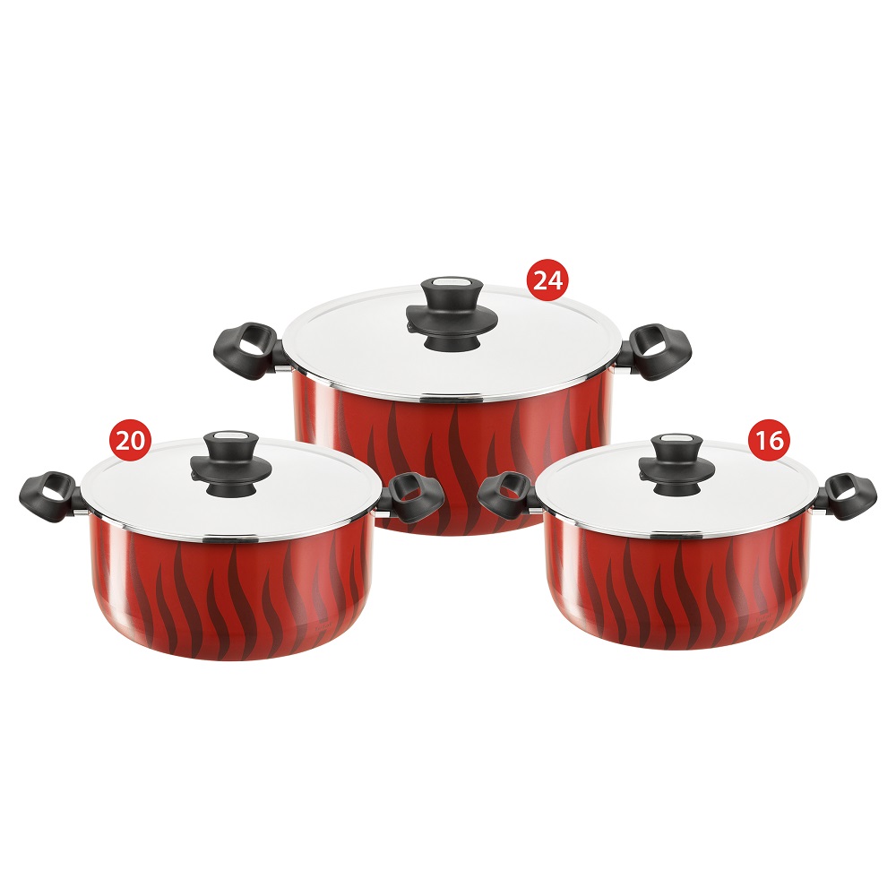 Tefal Tempo Flame Cooking Set, Stewpot Size 20,24 + Frypan 18 + Moulinex Turbomix Plus Hand Blender, 350 watt, Beaker 800 ml - DD1001EG Tefal Tempo Flame Cooking Set, Stewpot Size 20,24 + Frypan 18 + Moulinex Turbomix Plus Hand Blender, 350 watt, Beaker 800 ml - DD1001EG