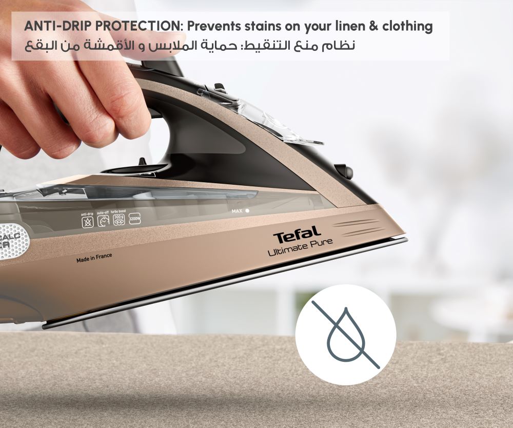 Tefal Ultimate Pure, Iron Steamer, 3200W, 300 gmin, Micro Calc Collector, Auto-off - FV9852E0 Tefal Ultimate Pure, Iron Steamer, 3200W, 300 gmin, Micro Calc Collector, Auto-off - FV9852E0