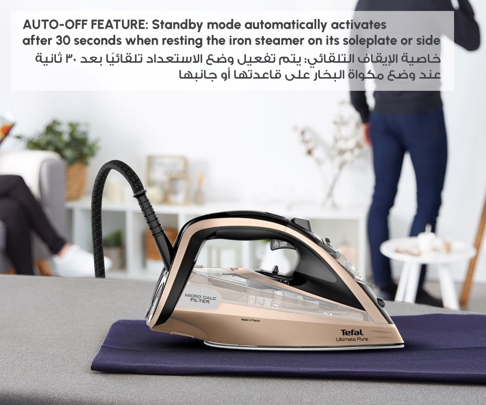 Tefal Ultimate Pure, Iron Steamer, 3200W, 300 gmin, Micro Calc Collector, Auto-off - FV9852E0 Tefal Ultimate Pure, Iron Steamer, 3200W, 300 gmin, Micro Calc Collector, Auto-off - FV9852E0