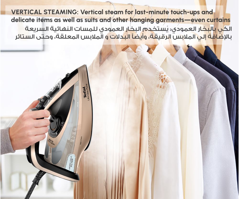 Tefal Ultimate Pure, Iron Steamer, 3200W, 300 gmin, Micro Calc Collector, Auto-off - FV9852E0 Tefal Ultimate Pure, Iron Steamer, 3200W, 300 gmin, Micro Calc Collector, Auto-off - FV9852E0