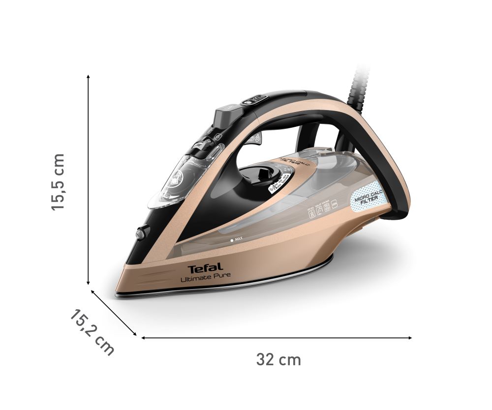 Tefal Ultimate Pure, Iron Steamer, 3200W, 300 gmin, Micro Calc Collector, Auto-off - FV9852E0 Tefal Ultimate Pure, Iron Steamer, 3200W, 300 gmin, Micro Calc Collector, Auto-off - FV9852E0