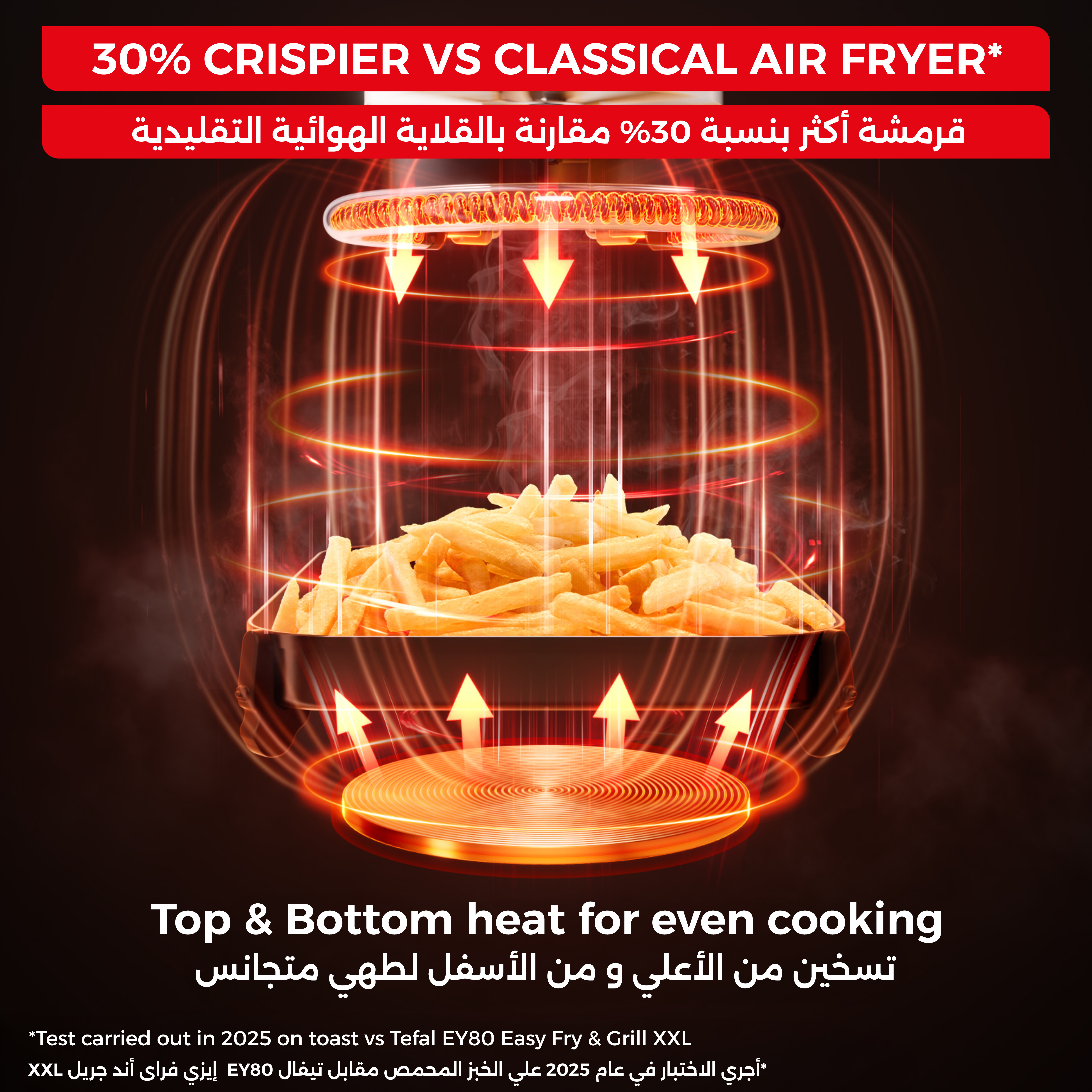 Tefal Easy Fry Infrared - Air Fryer - 7L Capacity - Infra-Heat Technology - 7 Preset Programs - Digital - EY8328E0 Tefal Easy Fry Infrared - Air Fryer - 7L Capacity - Infra-Heat Technology - 7 Preset Programs - Digital - EY8328E0