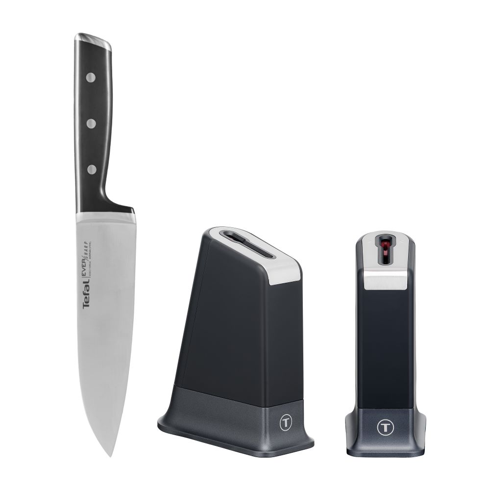 Tefal Eversharp Pro Knife, 16.5CM + knife block with integrated sharpener - K297S244